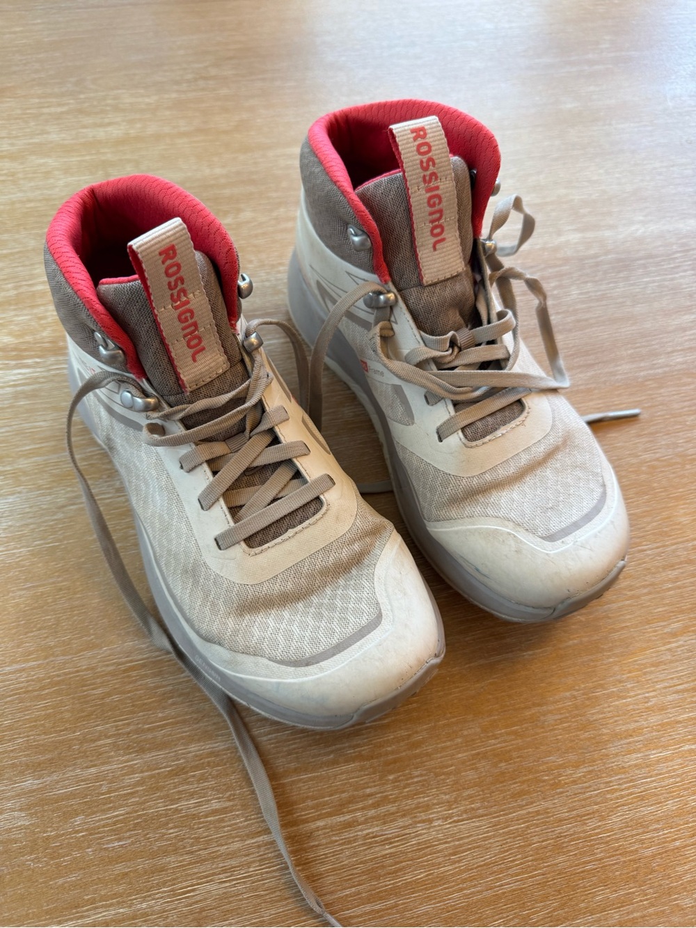 Rossignol Beige and Pink Hiking Boots